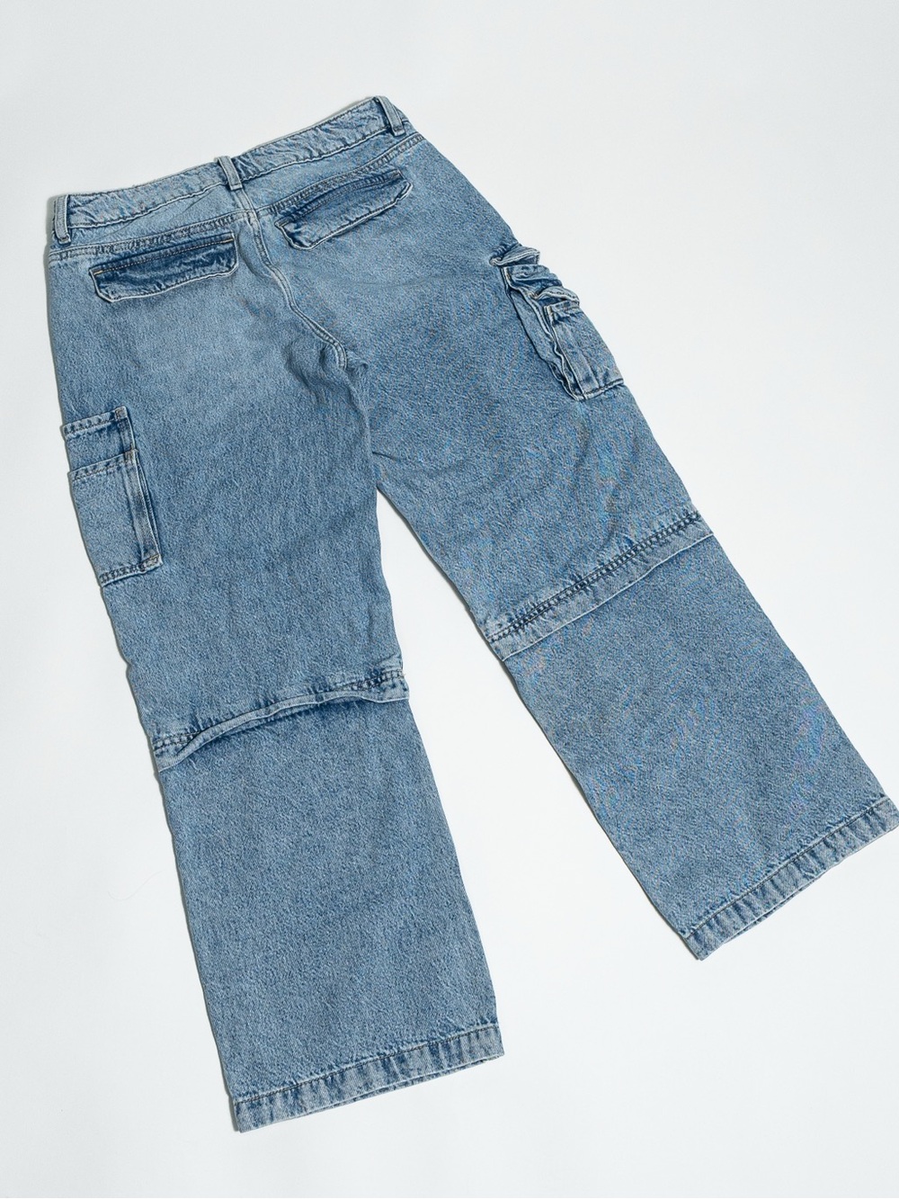 Garage Denim Low Rise Baggy Cargo Jeans - Picture 2 of 8